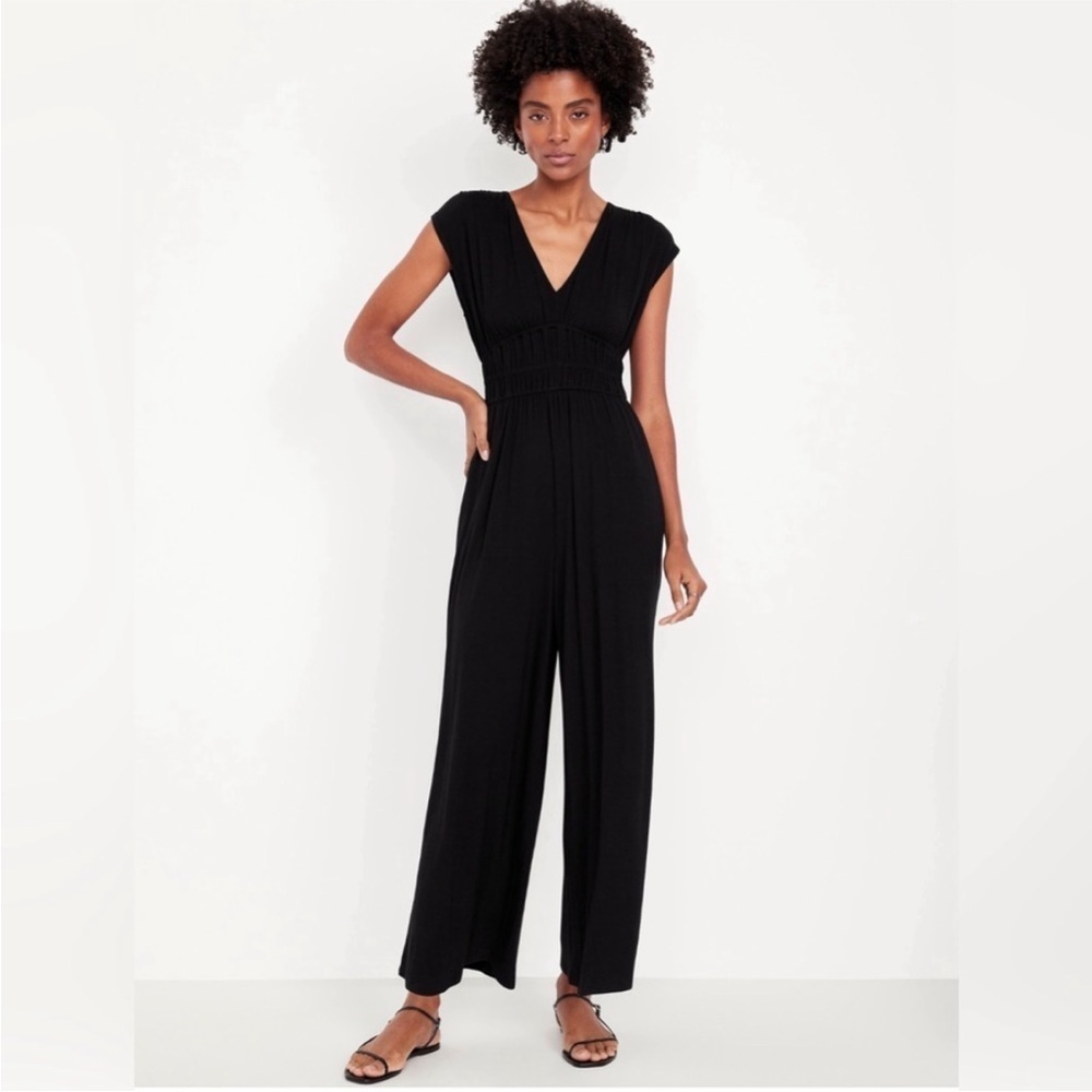 NEW! Old Navy Black Waist-Defined Wide-Leg Jumpsuit - Multiple Sizes